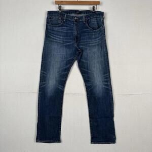 Polo Ralph Lauren Hampton Jeans Mens 36x32 Denim Relaxed Straight *Distressed